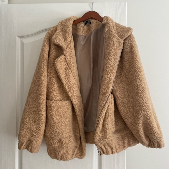 ZAFUL Fluffy Zip-Up Teddycoat - Picture 3 of 5